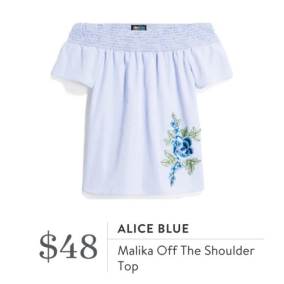 NWT Stitch Fix Alice Blue | Malika Off Shoulder Top Size XS - Picture 2 of 6